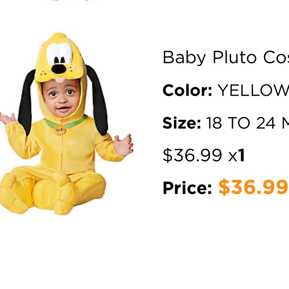 Pluto Costume 18-24 months